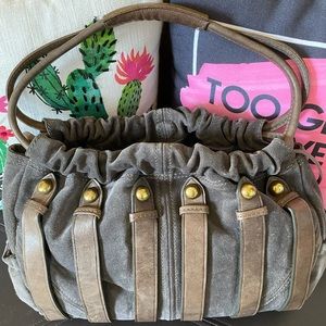 Frye suede and leather shoulder bag